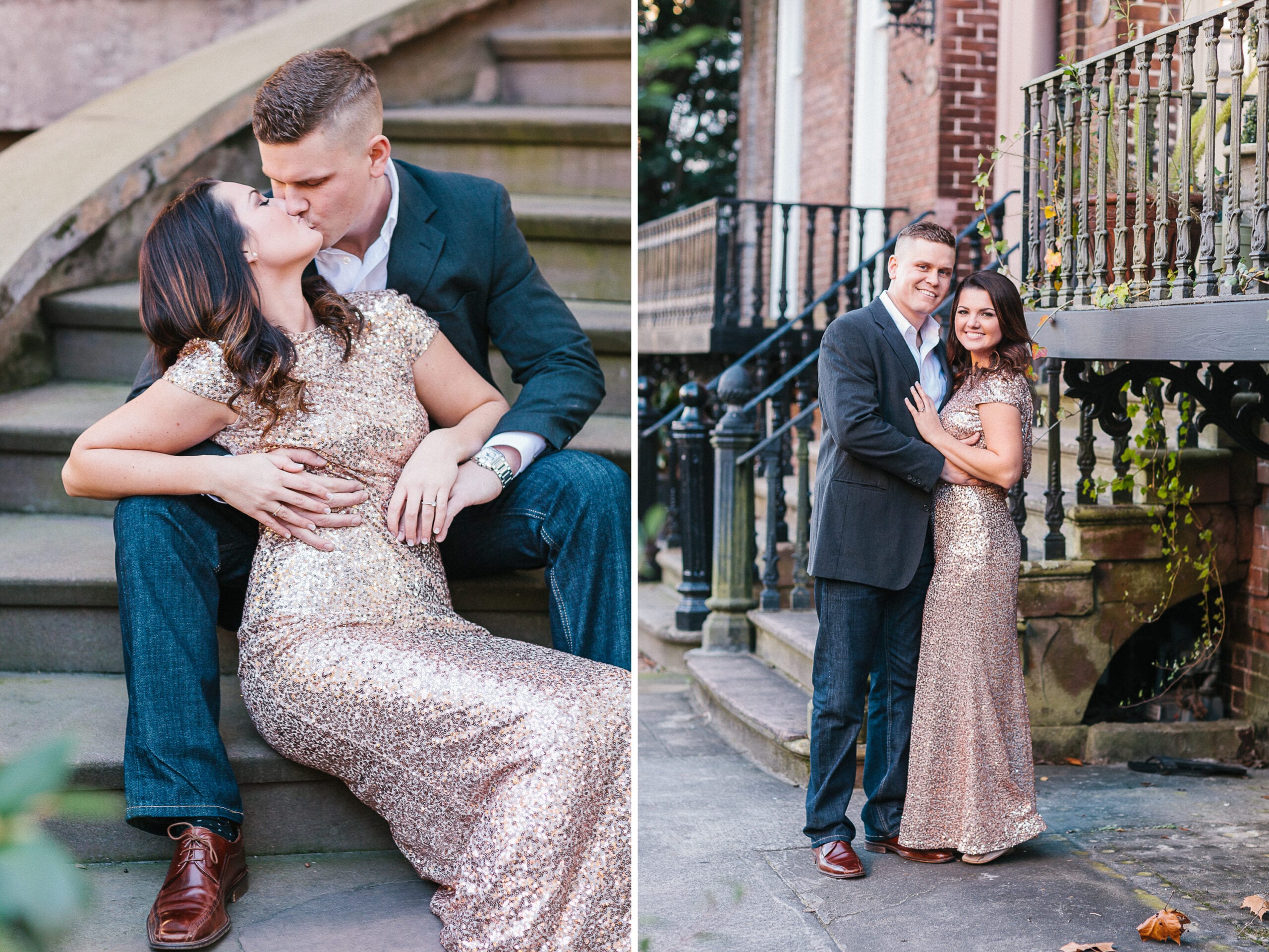 NYE Inspired Engagement Session in Downtown Savannah Georgia by Lauren Myers Photography